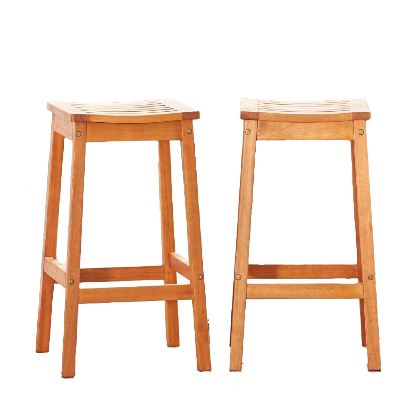 HomeRoots Wood Patio Dining Stool in Natural Finish