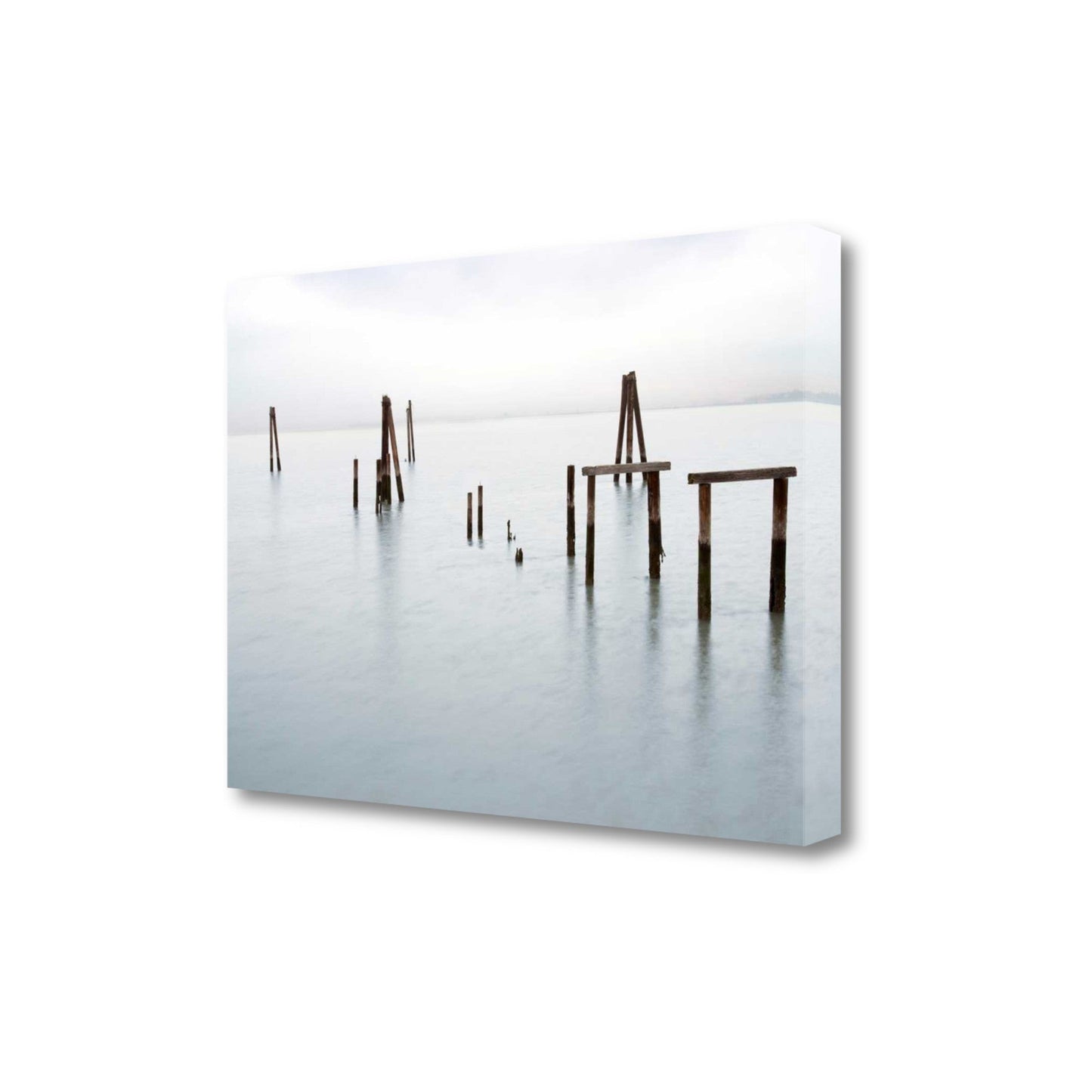 HomeRoots Wood Poles in the Water 2 Giclee Wrap Canvas Wall Art