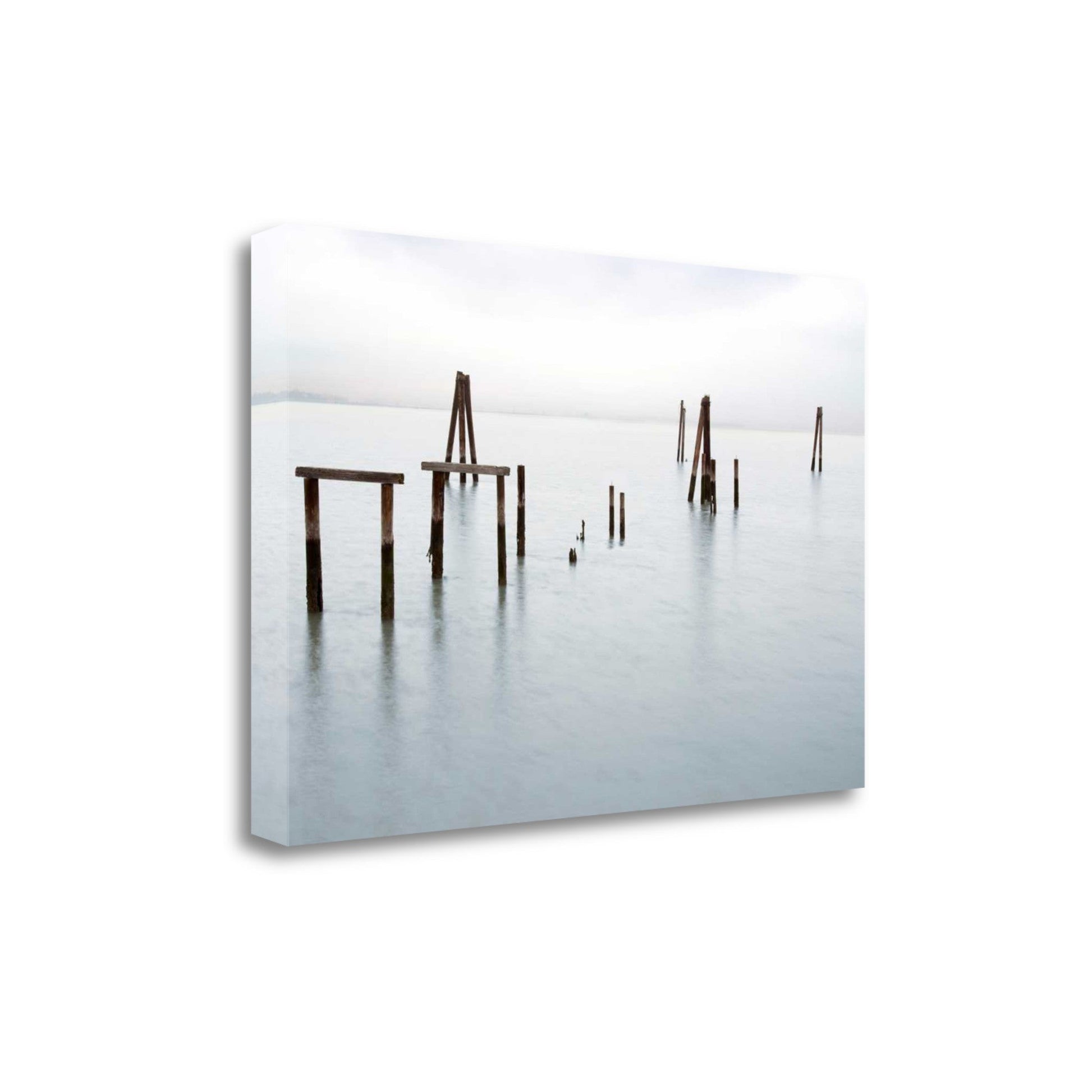 HomeRoots Wood Poles in the Water 2 Giclee Wrap Canvas Wall Art