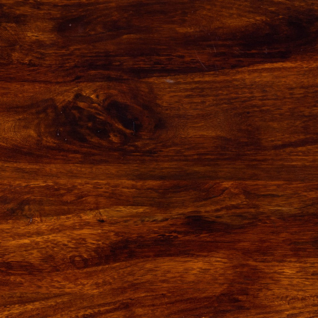 HomeRoots Wood and Hand Painted Storage Coffee Table in Brown Finish