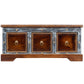 HomeRoots Wood and Hand Painted Storage Coffee Table in Brown Finish
