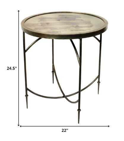 HomeRoots Wooden Folding End or Side Table in Brown Finish