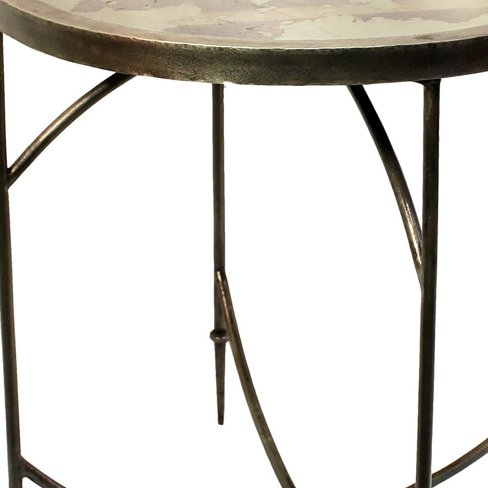 HomeRoots Wooden Folding End or Side Table in Brown Finish
