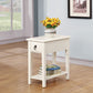 HomeRoots Wooden Magazine Rack Side Table in Cottage White Finish