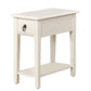 HomeRoots Wooden Magazine Rack Side Table in Cottage White Finish
