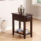 HomeRoots Wooden Side Table With Dark Cherry Finish
