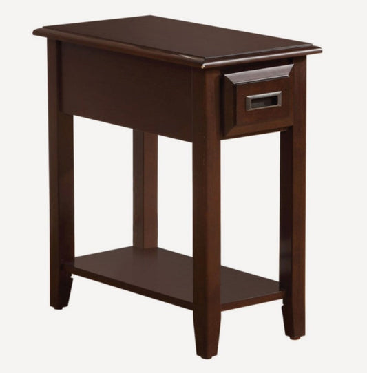 HomeRoots Wooden Side Table With Dark Cherry Finish