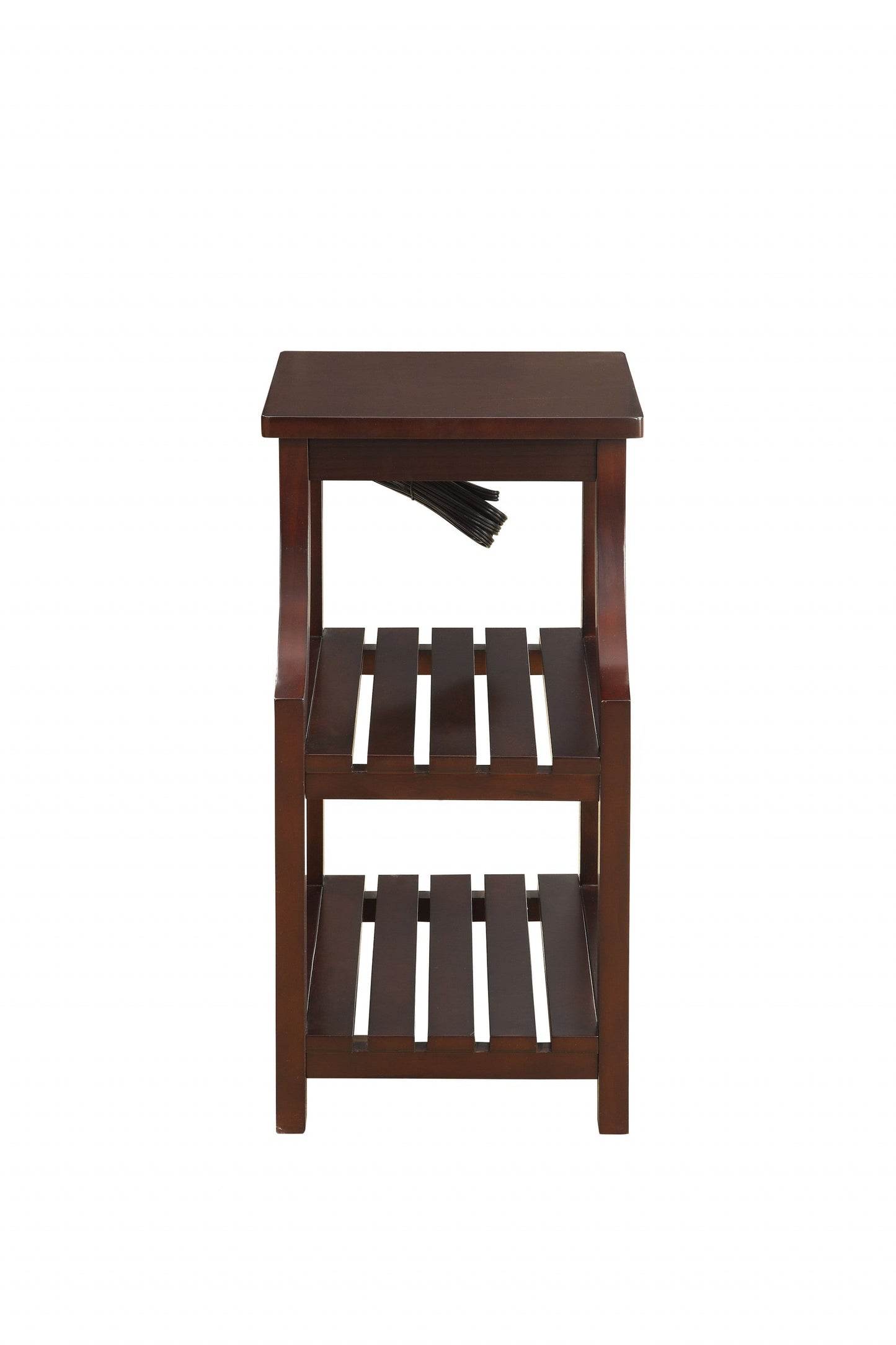 HomeRoots Wooden USB Port Storage End Table in Espresso Finish
