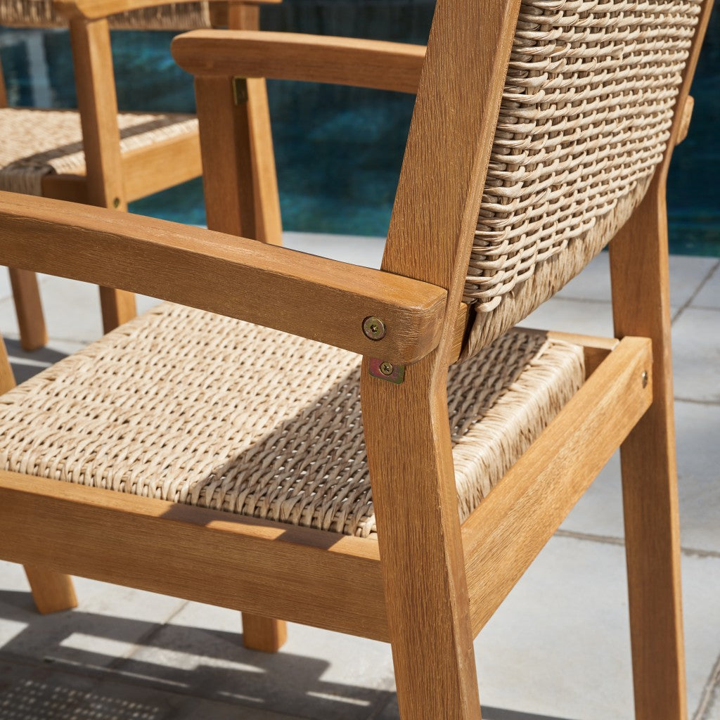HomeRoots Woven Dining Chairs in Set of Two