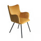 HomeRoots Yellow Curvy Velvet And Black Modern Dining Chair