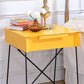 HomeRoots Yellow Modern Metal End Table with Drawer