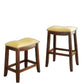 HomeRoots Yellow PU & Oak Bar Stool, Set of 2