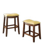 HomeRoots Yellow PU & Oak Bar Stool, Set of 2