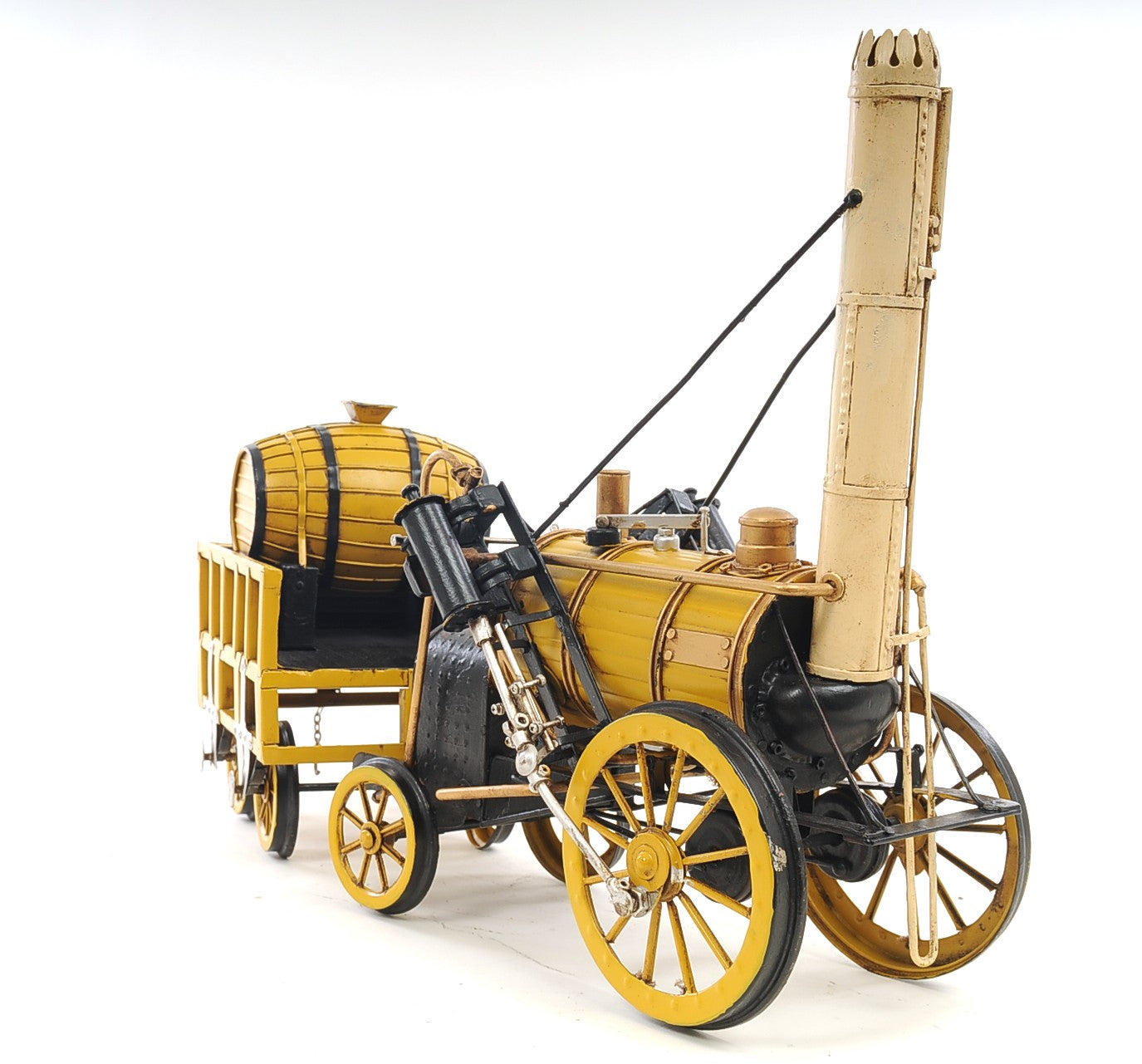 HomeRoots c1829 Yellow Rocket Steam Engine Model Sculpture
