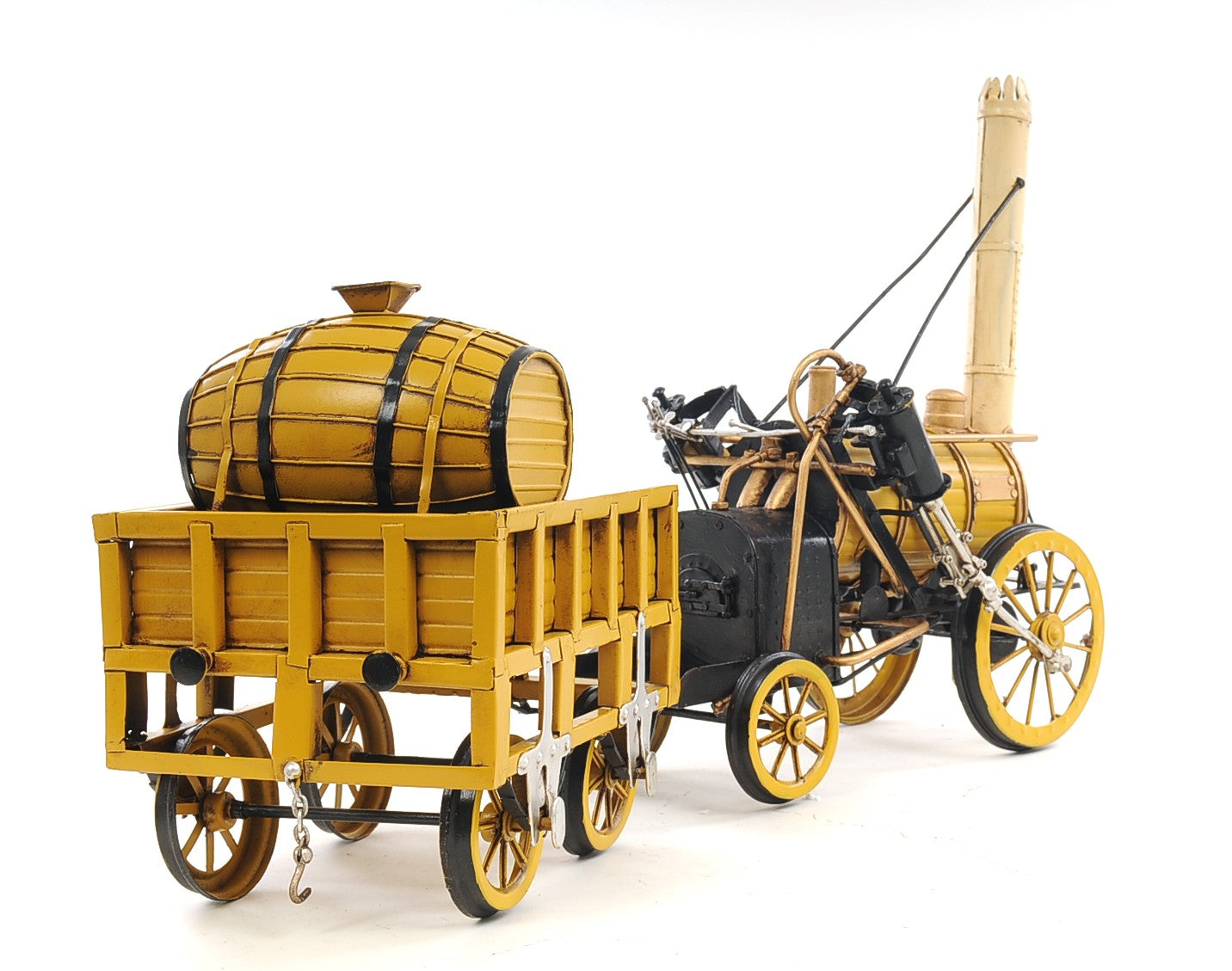 HomeRoots c1829 Yellow Rocket Steam Engine Model Sculpture