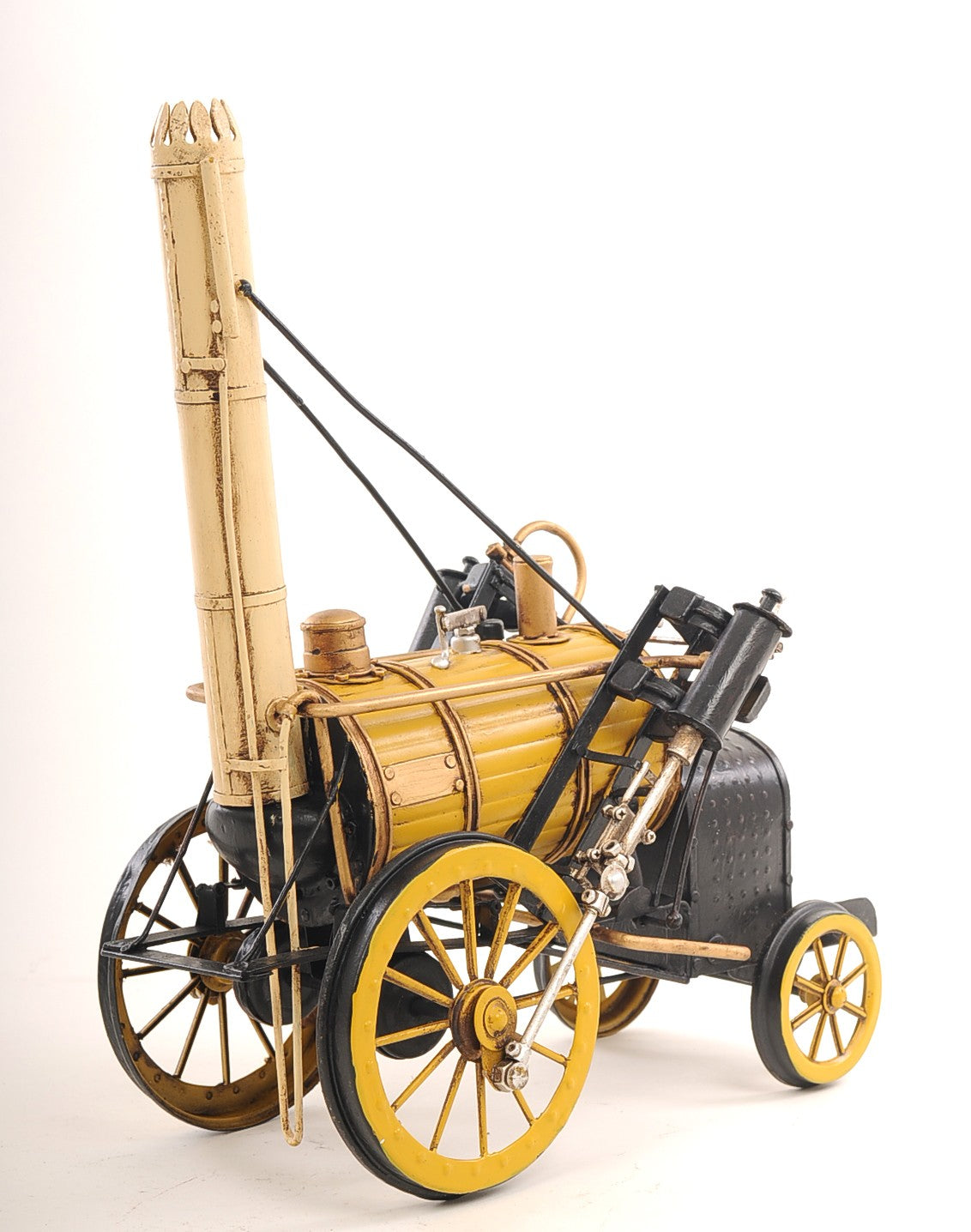 HomeRoots c1829 Yellow Rocket Steam Engine Model Sculpture