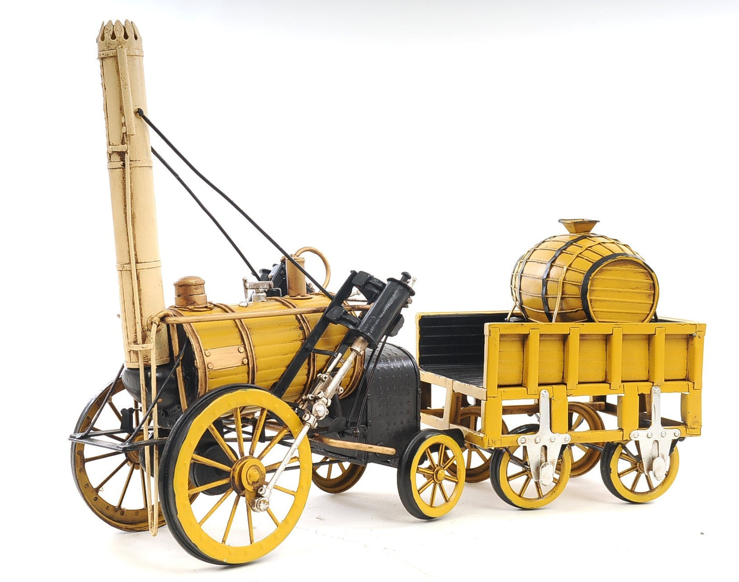 HomeRoots c1829 Yellow Rocket Steam Engine Model Sculpture