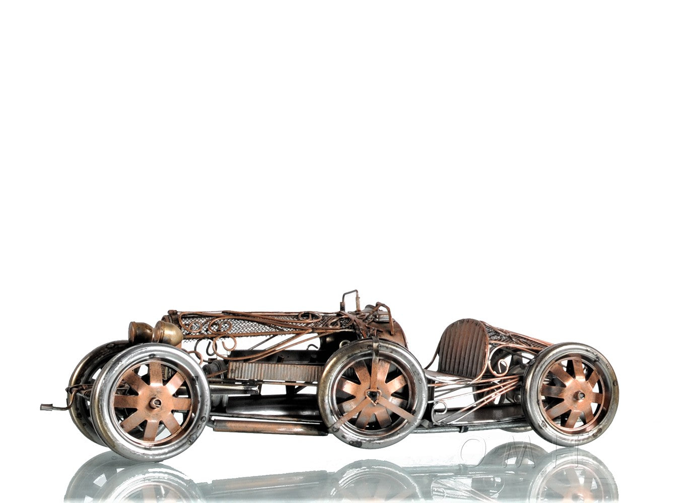 HomeRoots c1924 Bugatti Bronze and Silver Open Frame Racecar Sculpture
