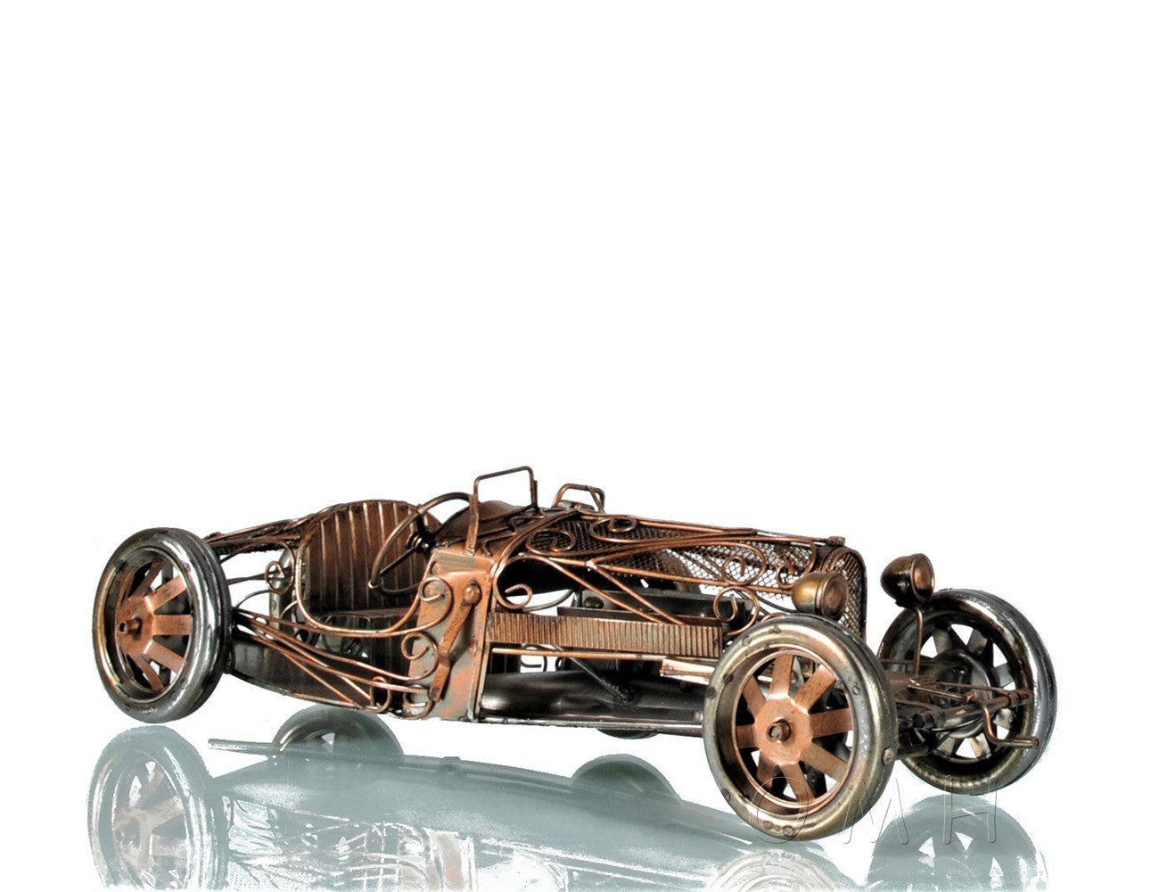 HomeRoots c1924 Bugatti Bronze and Silver Open Frame Racecar Sculpture