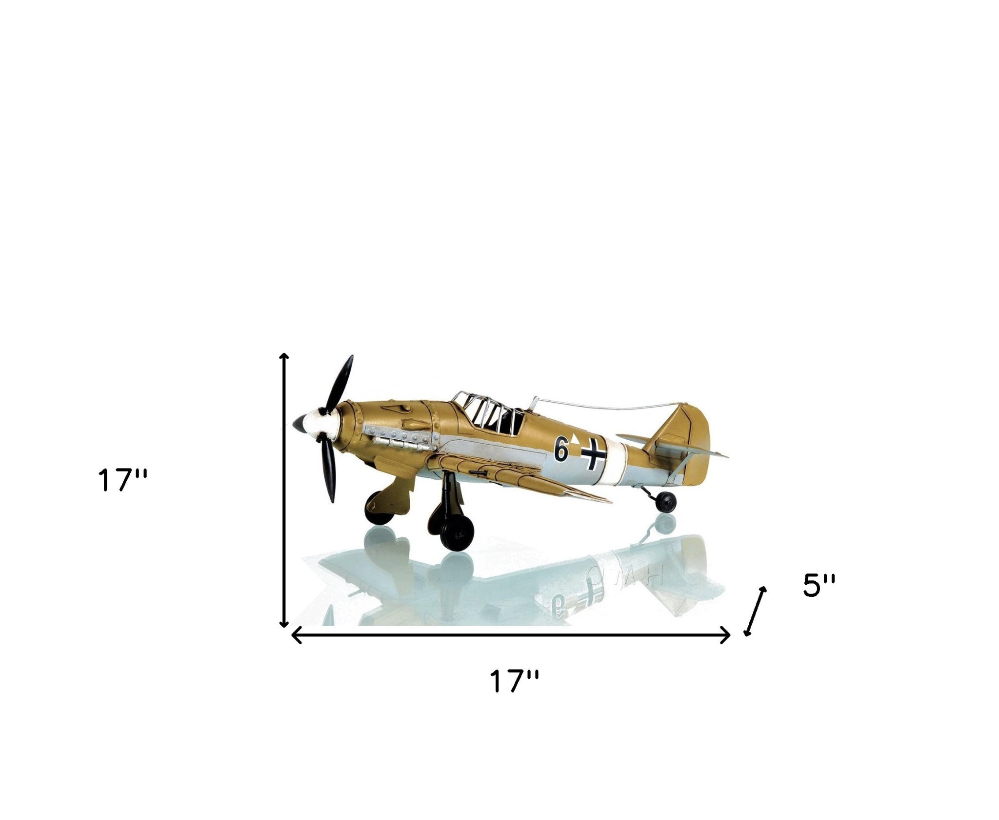 HomeRoots c1935 Messerschmitt BF 109 Fighter Sculpture – Kitchen Oasis