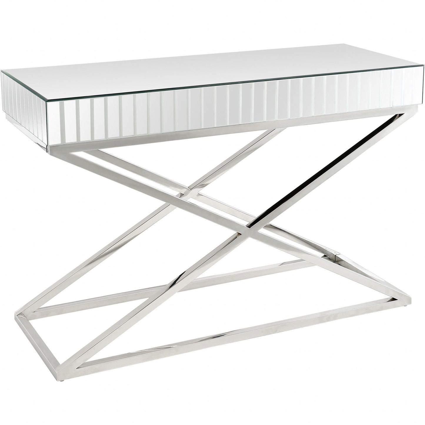 HomeRoots x Shaped Console Table in Silver Finish