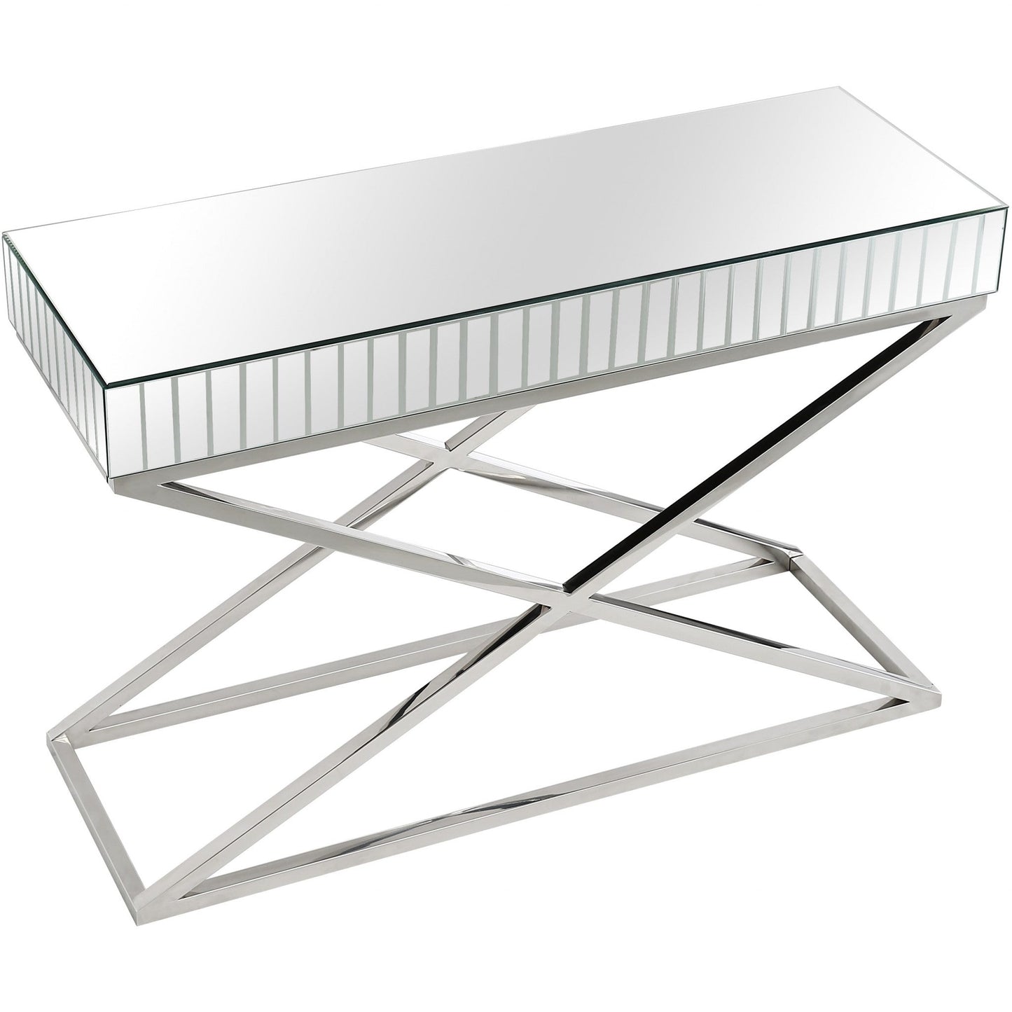 HomeRoots x Shaped Console Table in Silver Finish