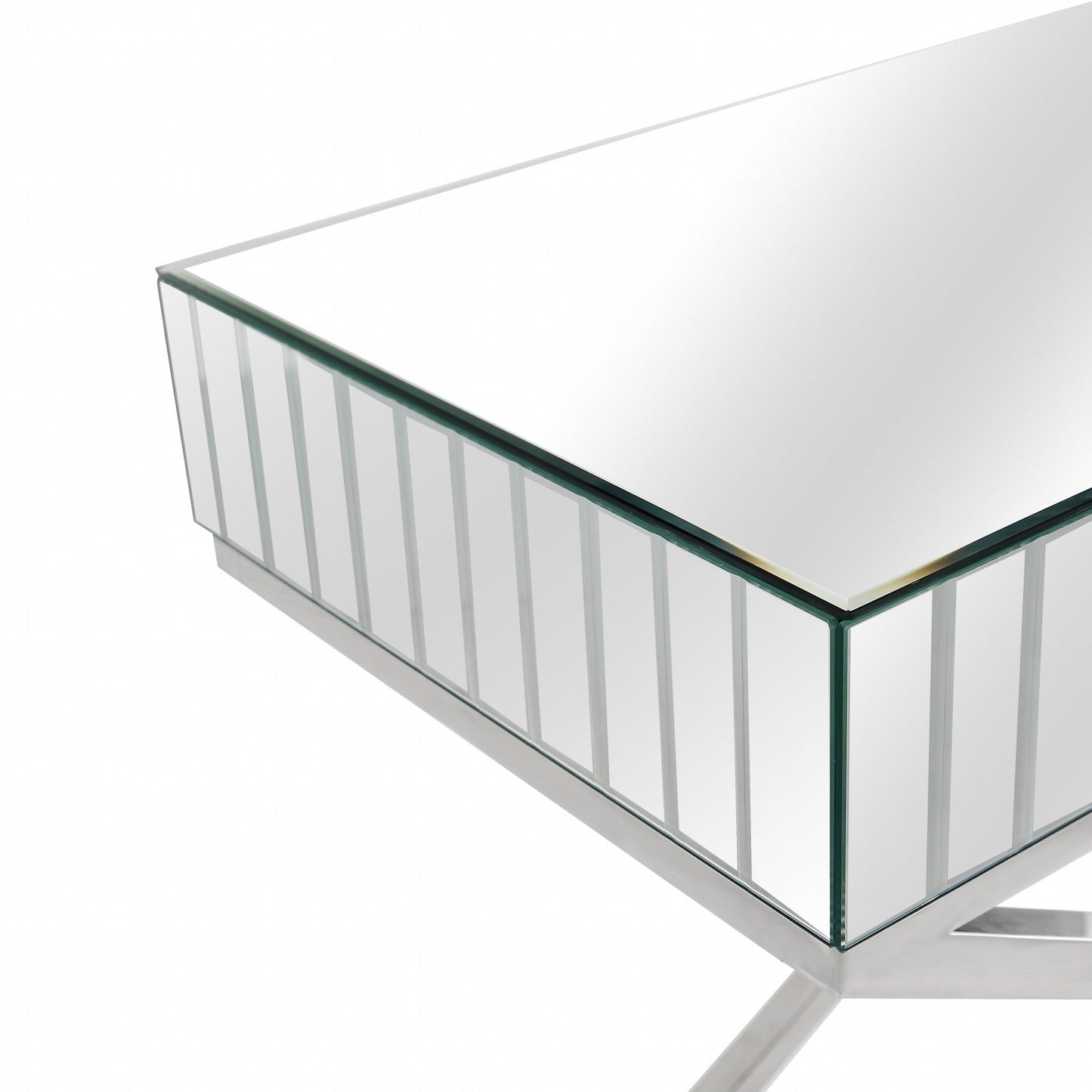 HomeRoots x Shaped Console Table in Silver Finish
