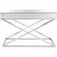 HomeRoots x Shaped Console Table in Silver Finish