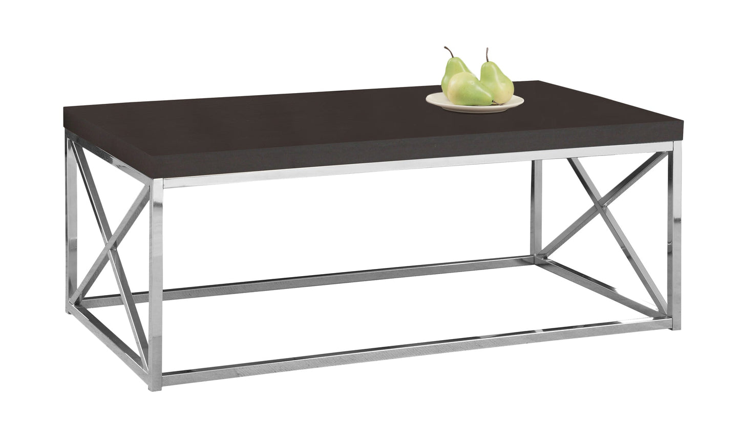 HomeRoots x Trestle Cappuccino and Chrome Coffee Table