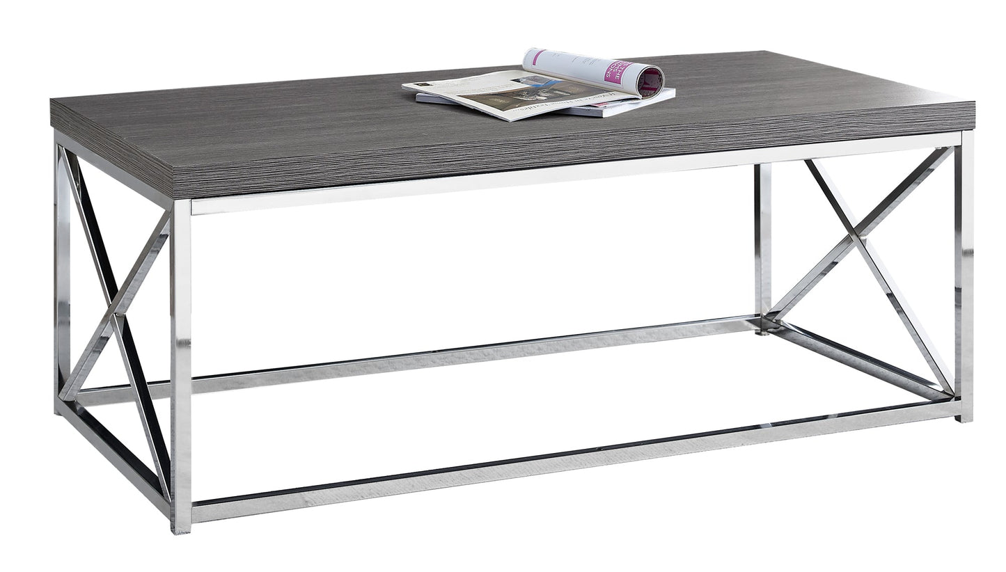 HomeRoots x Trestle Gray and Chrome Coffee Table