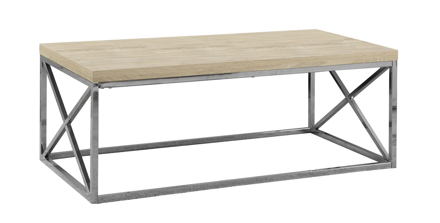 HomeRoots x Trestle Light Natural and Chrome Coffee Table