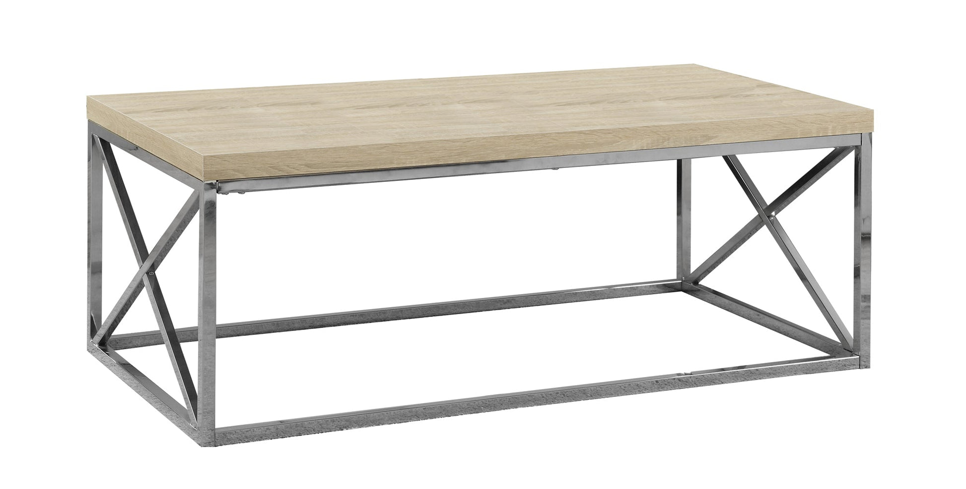 HomeRoots x Trestle Light Natural and Chrome Coffee Table