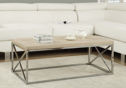 HomeRoots x Trestle Light Natural and Chrome Coffee Table