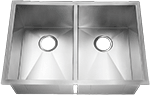 Homeplace Bowie 50/50 32" Stainless Steel Radial Farmhouse Sink by Chemcore Industries