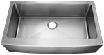 Homeplace Corrigan 35" Stainless Steel Radial Farmhouse Sink by Chemcore Industries