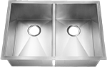 Homeplace Fairfield 50/50 29" Stainless Steel Zero-Edge Farmhouse Sink by Chemcore Industries