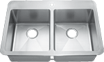 Homeplace Hinderson Drop-In 33" Stainless Steel Radial Farmhouse Sink by Chemcore Industries