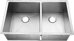 Homeplace Kilgore 60/40 33" Stainless Steel Zero-Edge Farmhouse Sink by Chemcore Industries