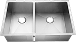 Homeplace Kilgore Reverse 40/60 33" Stainless Steel Zero-Edge Farmhouse Sink by Chemcore Industries