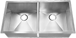 Homeplace Liberty 50/50 37" Stainless Steel Zero-Edge Farmhouse Sink by Chemcore Industries