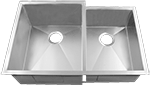Homeplace Livingston 60/40 33" Stainless Steel Zero-Edge Farmhouse Sink by Chemcore Industries