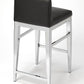 Homeroots Faux Leather Counter Stool With Stainless Steel and Black Finish