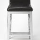 Homeroots Faux Leather Counter Stool With Stainless Steel and Black Finish