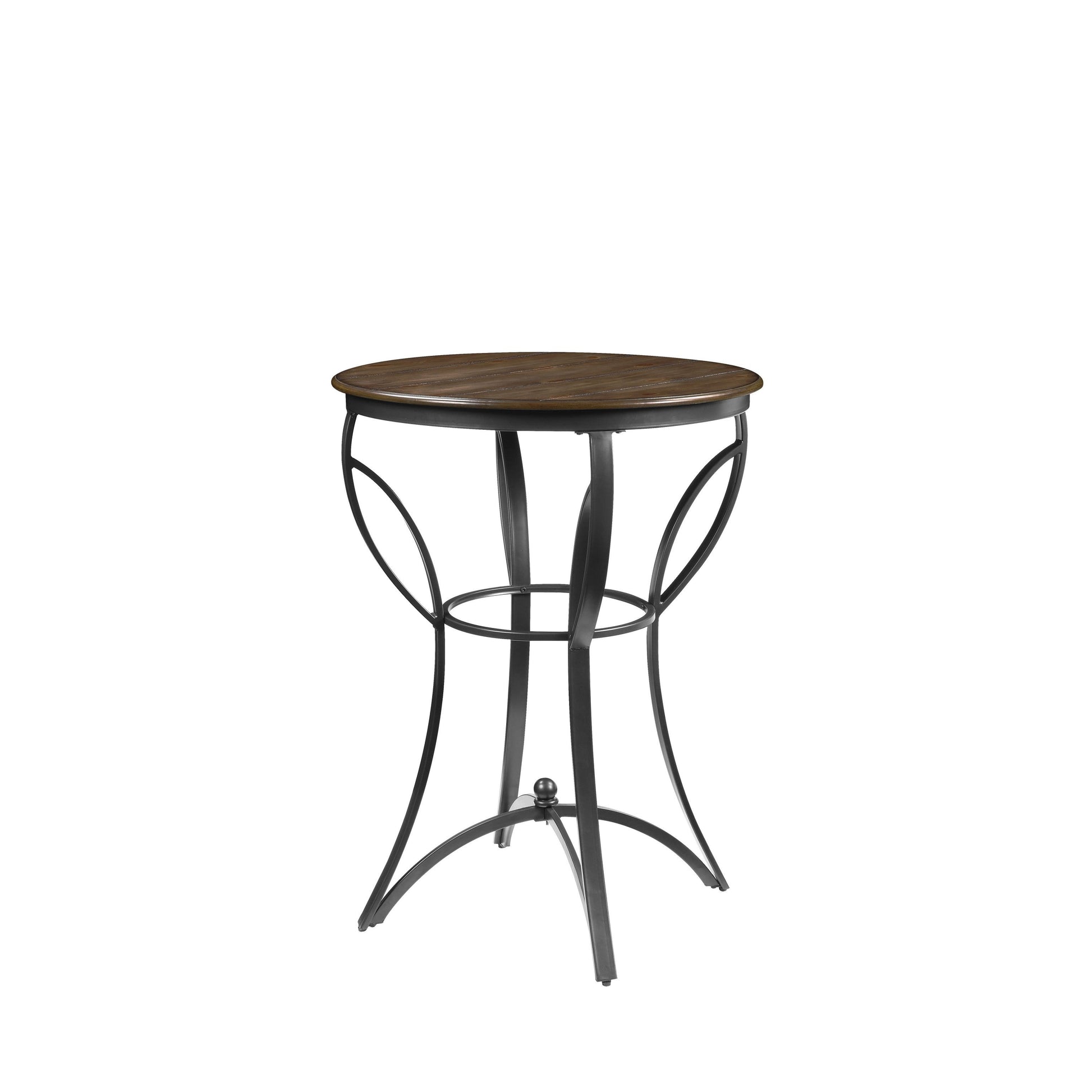 HoomeRoots 31" x 31" x 41" Walnut and Sandy Black Bar Set in Set of Three