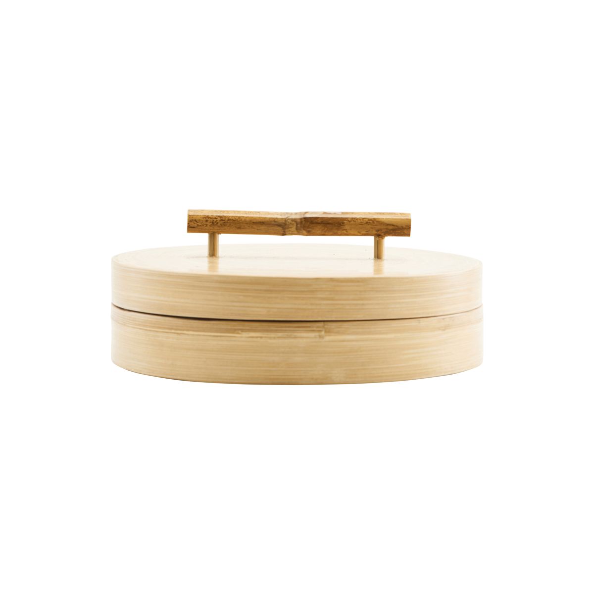 House Doctor Bamboo Storage With Lid in Natural Finish
