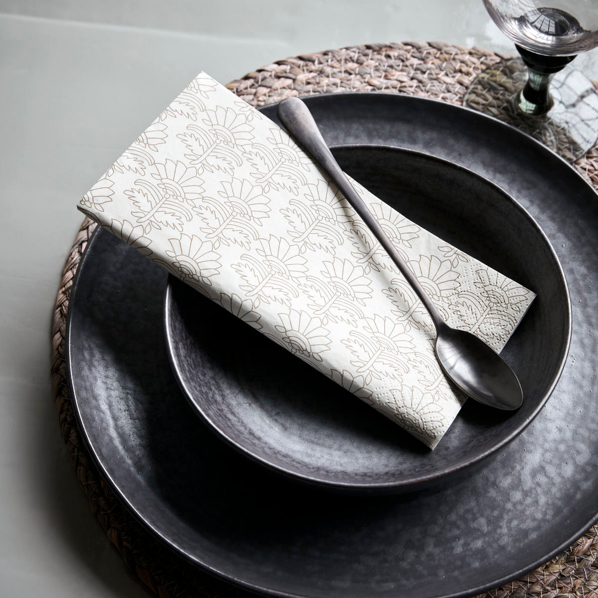 House Doctor Baroque Napkins in Greyish Brown Finish