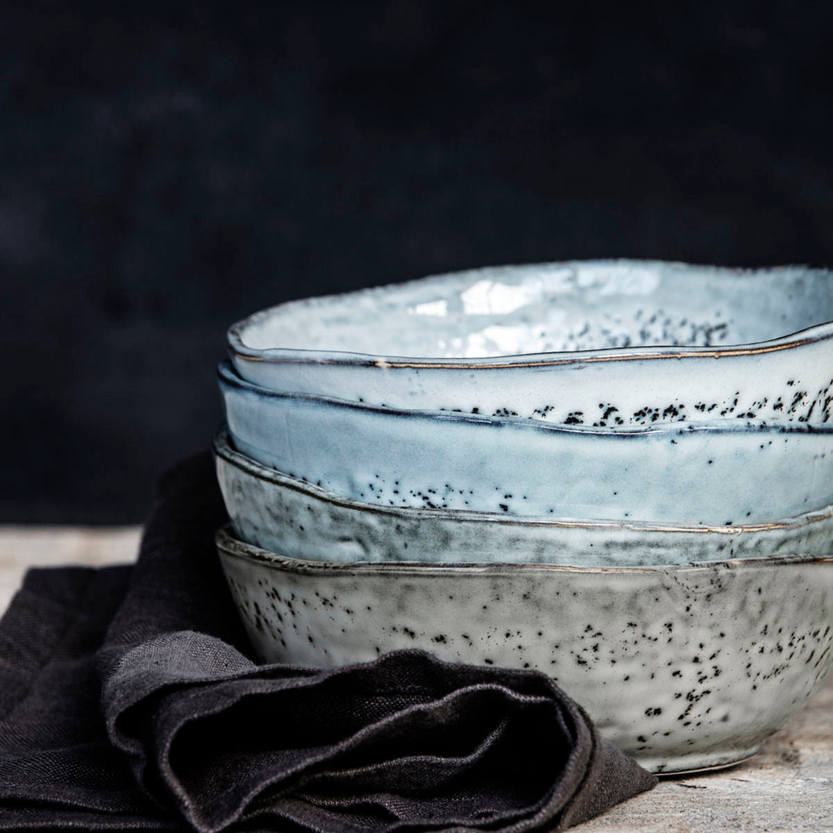 House Doctor Bowl, HD Rustic, Grey/Blue
