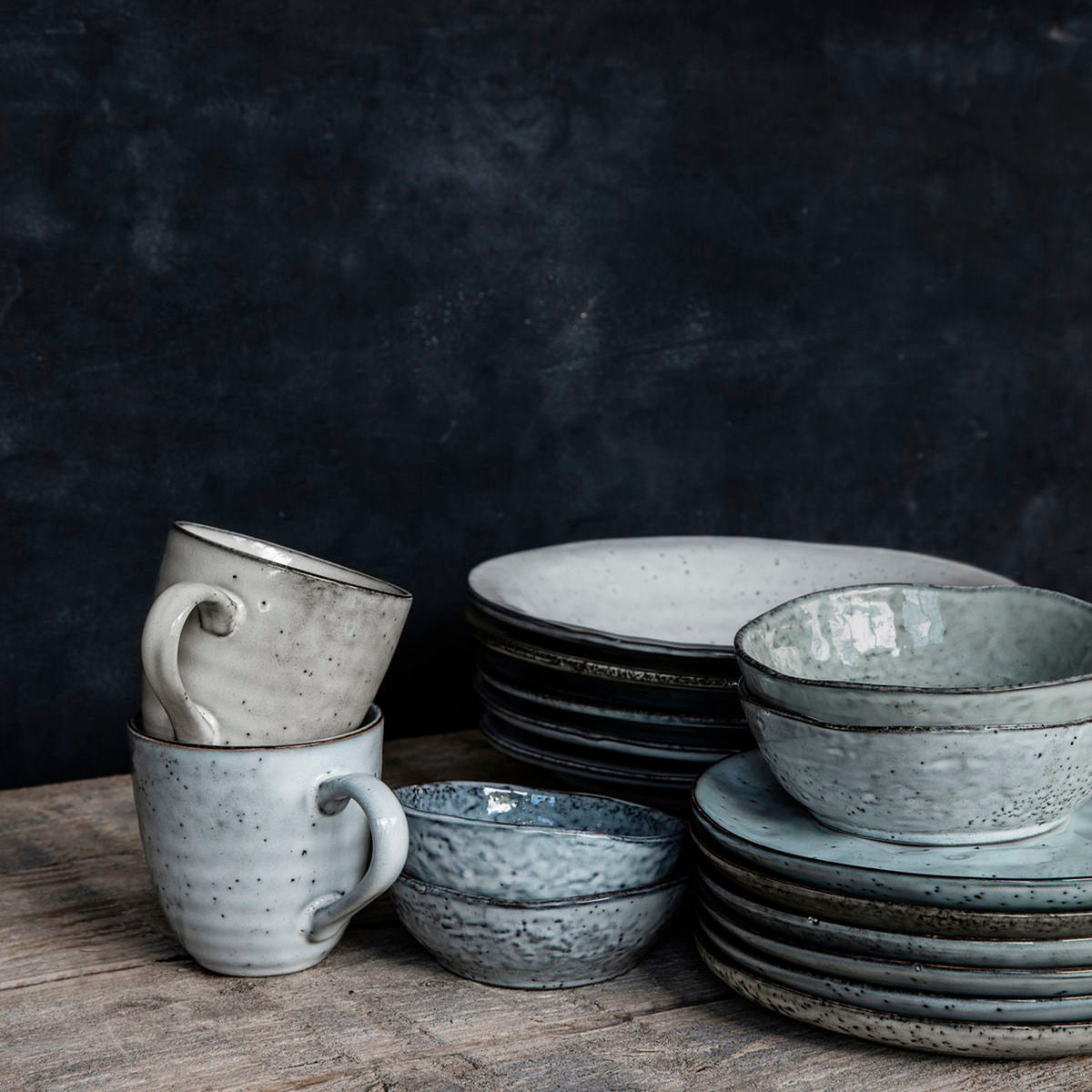 House Doctor Bowl, HD Rustic, Grey/Blue