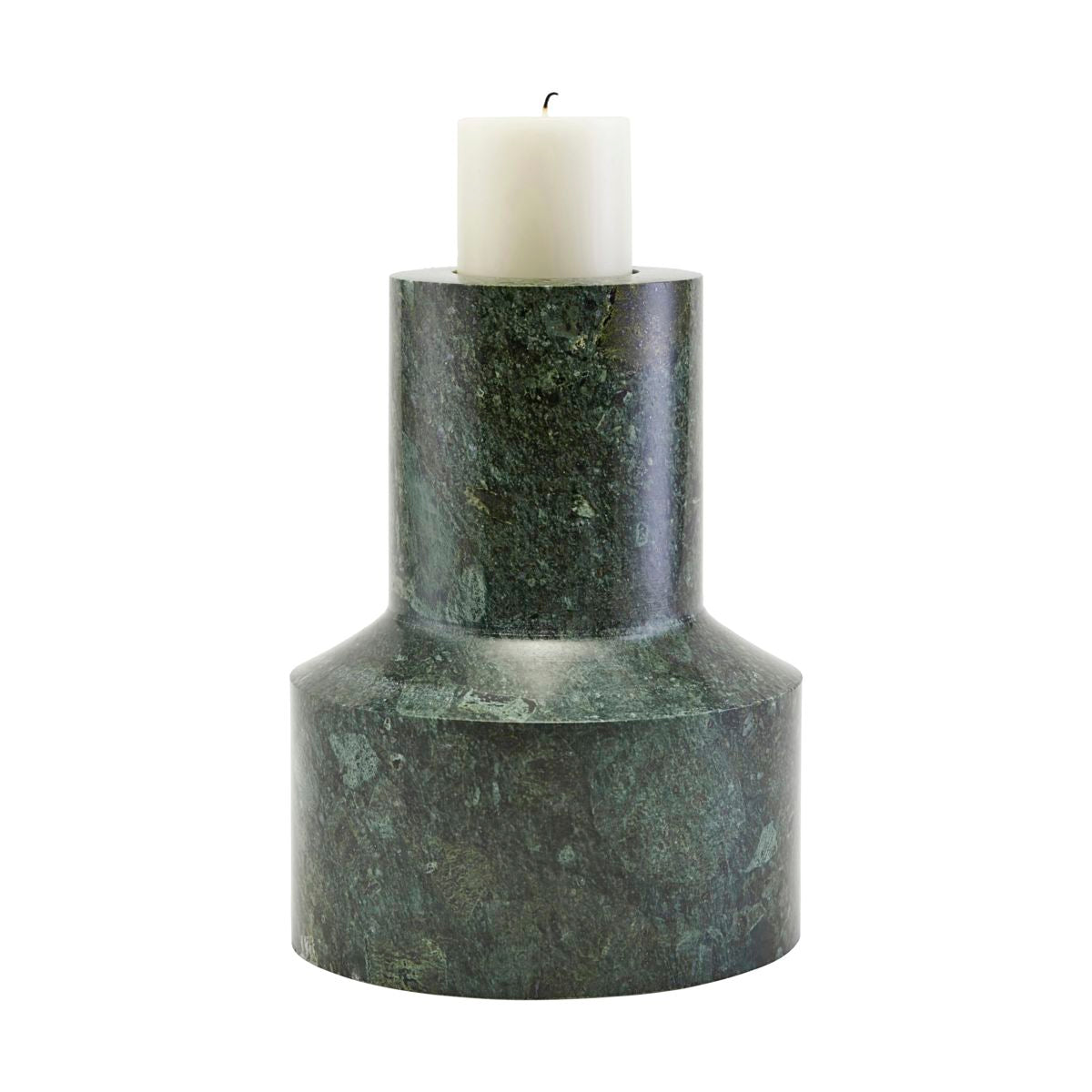 House Doctor Chunk Candle Stand With Green Finish