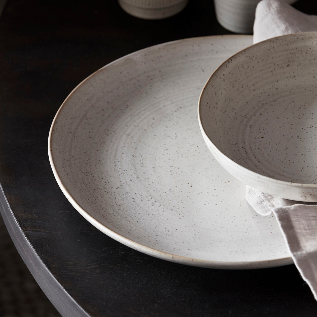 House Doctor Dinner Plate, HD Pion, Grey/White
